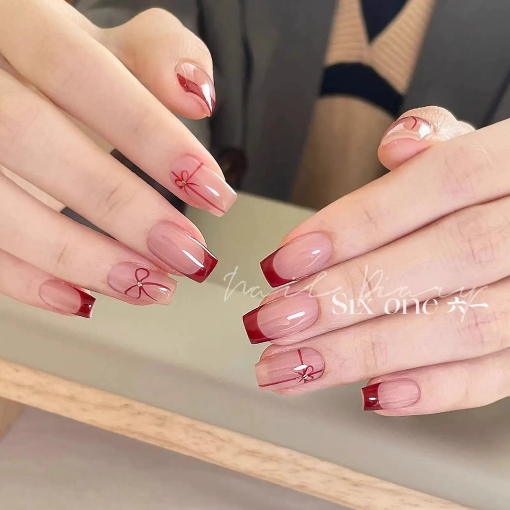 Elegant Crystal Bow Nail Decals