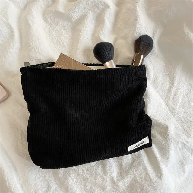 Corduroy Makeup Organizer Pouch