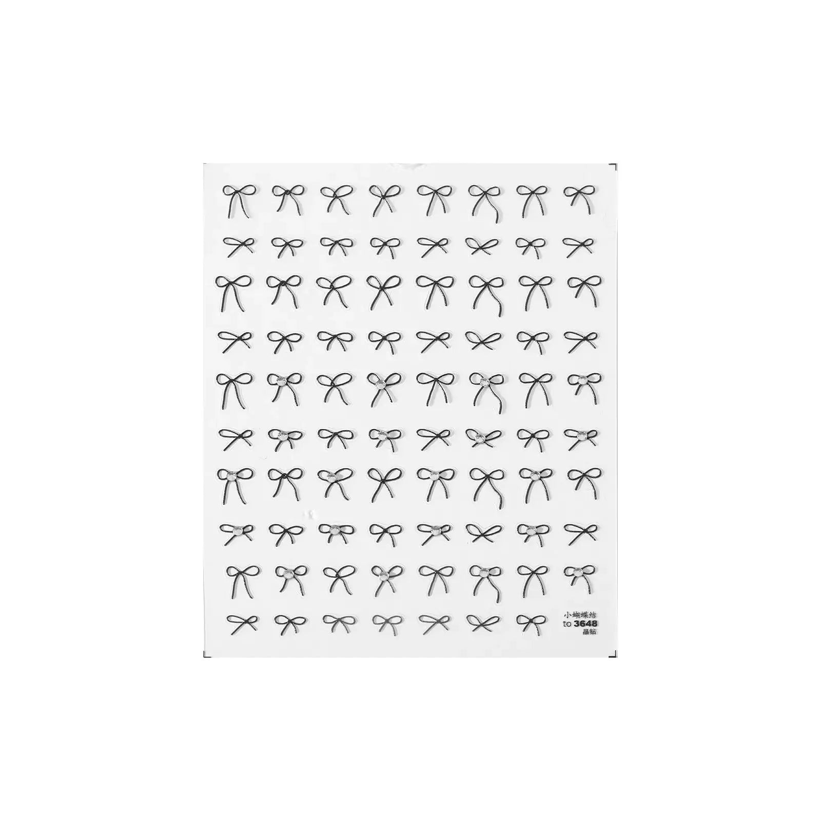 Elegant Crystal Bow Nail Decals