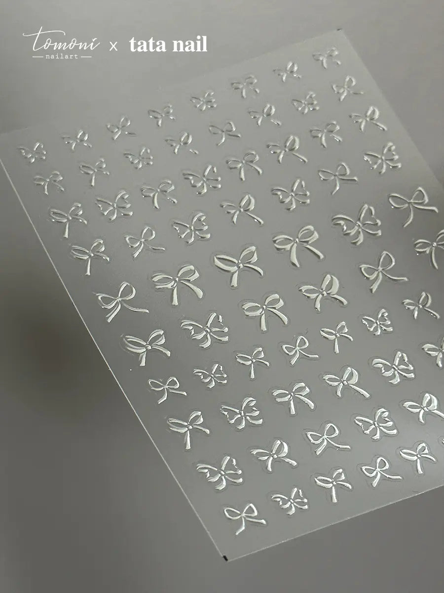 Elegant Crystal Bow Nail Decals