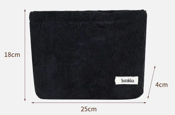 Corduroy Makeup Organizer Pouch